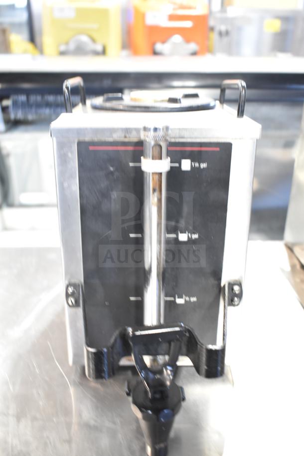 Bunn 1.5GPR Coffee Server Satellite, stainless steel, 1.5-gallon capacity, condition shows light wear, clear markings.