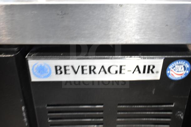 Beverage Air DD48HC-1-B kegerator, black finish, commercial-grade, 115 volts, visible logo and "Made in USA" sticker.