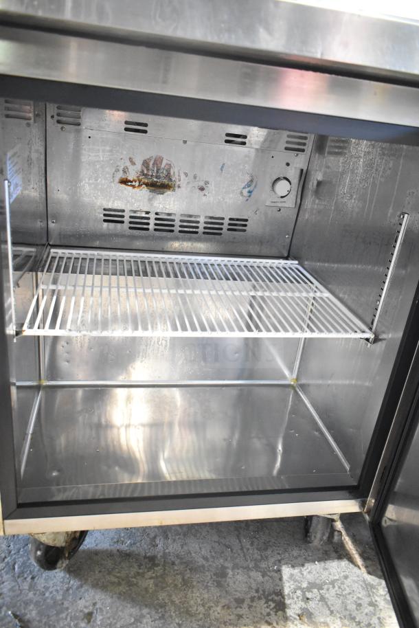 Maxx Cold MCF-27U commercial single door undercounter freezer, stainless steel interior, standard voltage, adjustable shelf.
