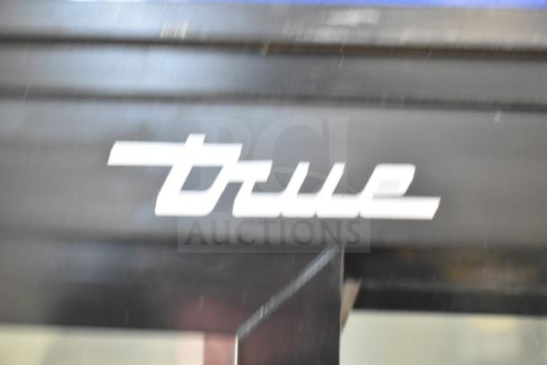 True GDM-45-LD Commercial 2 Door Reach In Cooler Merchandiser, brand logo detail, 115V, 1 Phase.