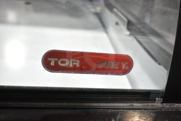 Torrey TEC130L-UL commercial deli display case, 127 volts, showing brand logo. Floor style merchandiser, clean condition.