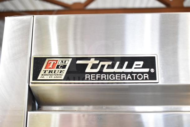 True T-35 Commercial 2 Door Reach In Cooler, stainless steel, logo tag displayed, 115 volts, 1 phase, model T-35.