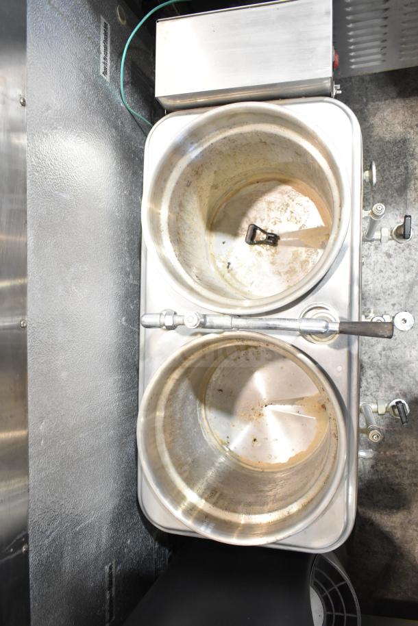 Cecilware CL100-N Commercial Twin 3 Gallon Coffee Urn with dual chambers, 120-240V, 1 Phase, showing wear and usage marks.