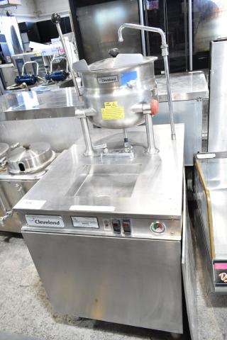 Cleveland 24EMK624 Commercial  Electric Tilting 6 Gallon 2/3 Steam Jacketed Kettle with Modular Generator Base. 208 Volts, 3 Phase.