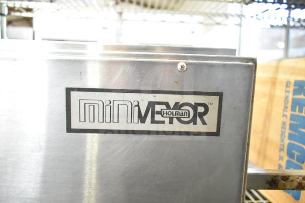 Holman 214HX Countertop Conveyor Oven, 208 Volts, 1 Phase, stainless steel, visible "miniveyor" label.