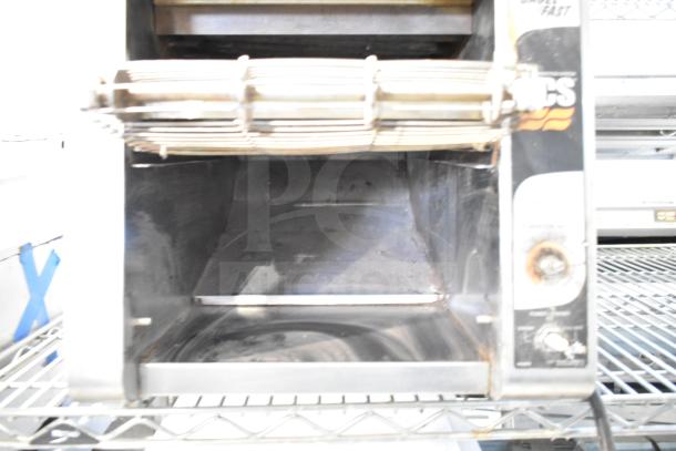 Star Holman RCS-R2-12BASH countertop conveyor oven, 208V, 1 phase, used condition with visible wear, ideal for commercial use.