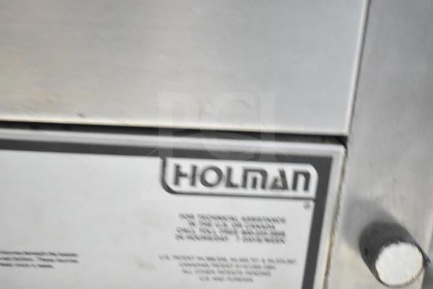 Holman Countertop Electric Powered Conveyor Oven, stainless steel, visible Holman branding.