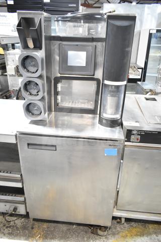 Multiplex MA-8-1US Blend In Cup Workstation with Single Door Undercounter Cooler, 115V, stainless steel, commercial use.