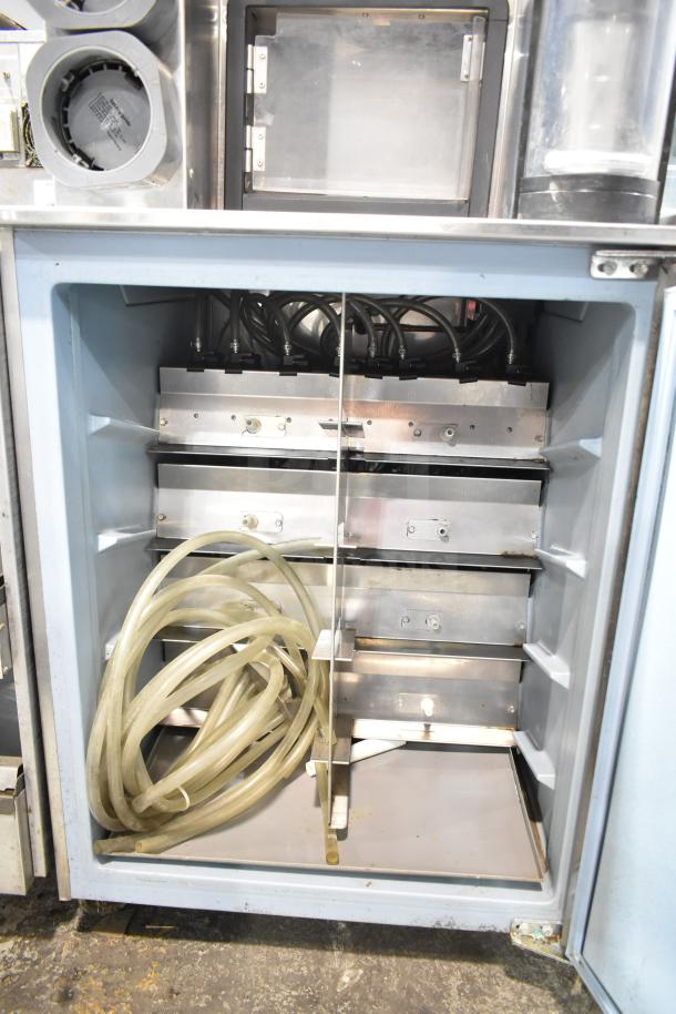 Multiplex MA-8-1US Blend In Cup Workstation with undercounter cooler; visible tubes and wiring; 115V, good condition.