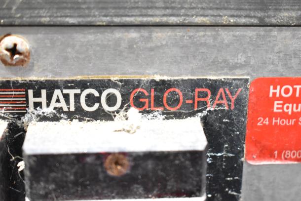 Hatco GRSDS-36D heated display, shows dust and rust on surface, "GLO-RAY" label visible. 120V, 1-phase.