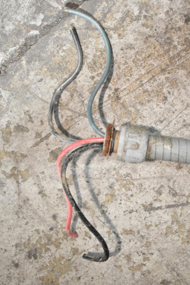 Crown Steam EC-10TW tilting kettle, electric, 10-gal capacity, self-generating, solid state thermostat. Appears damaged; exposed wires.