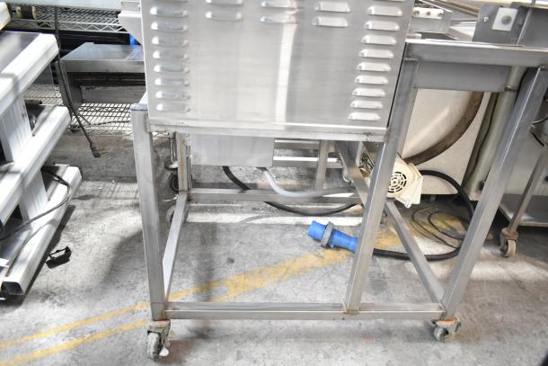 Belshaw TG50 Thermoglazing Station, stainless steel, on casters, 208V, 1 phase, commercial use, good condition.