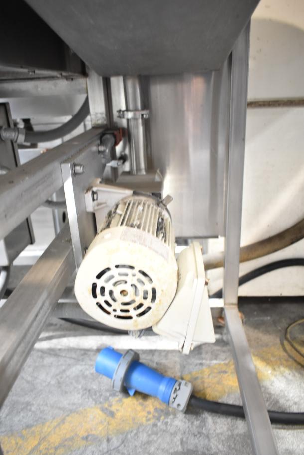 Belshaw TG50 Thermoglazing Station, 208V, 1 Phase, on casters. Visible motor and wiring, commercial condition.