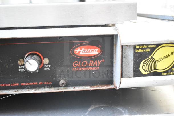 Hatco GR2SDH-30 commercial warming display, features temperature dial, Glo-Ray label, and power details. 120V, 1-phase.