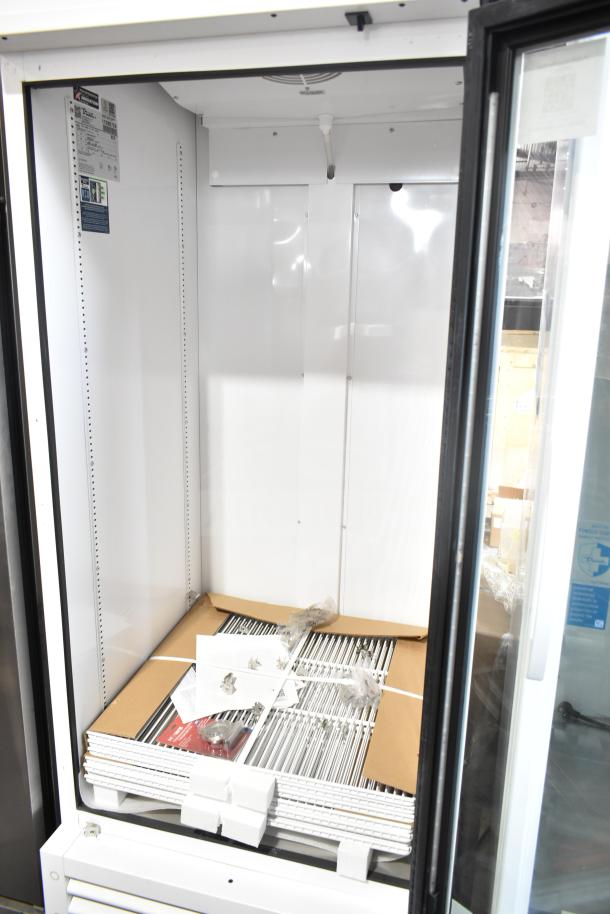 2025 True TSCI-600R-G-PH commercial cooler, single glass door, shelves and manual included, 115V, 1 phase, new condition.