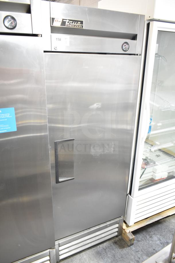 2016 True T-19F commercial freezer, single door, stainless steel, 115V, 1 phase, visible label, good condition.
