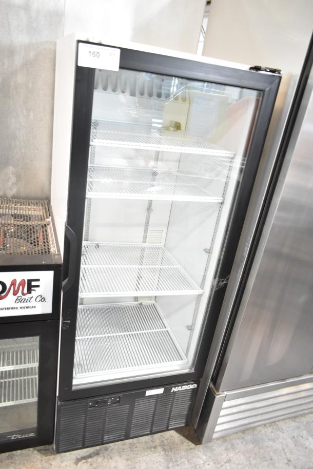 Habco SE12 Commercial Single Door Cooler, glass front, 115V, 1 phase. Features adjustable shelves, excellent condition.