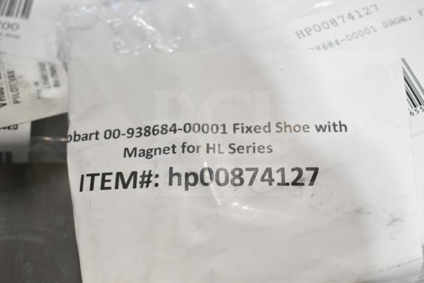 3 new scratch and dent items: Vulcan HP0085562700 Pilot Assy, Hobart 00-938684-00001 Fixed Shoe with Magnet for HL Series.