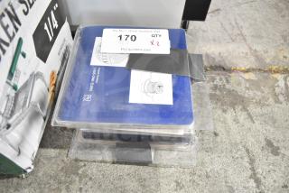 2 new Zurn Elkay LC-CS06SS 6" square stainless steel floor drain access covers, model 995LCCS06SS, scratch and dent condition.