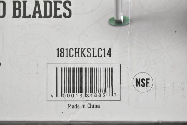 "Brand new Garde 181CHKSLC14 cooked chicken slicer, 1/4'' serrated blade, scratch and dent, NSF certified, Made in China."