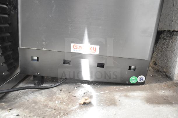 Brand new Galaxy 17GSM2 countertop slushy machine, 3-gallon, 120V, scratch and dent, visible brand label.