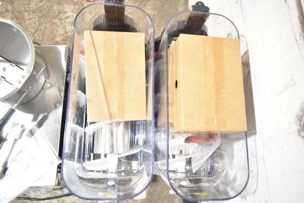 Brand new Galaxy 17GSM2 slushy machine, 3-gallon capacity, countertop model, 120V, minor scratches, in box.