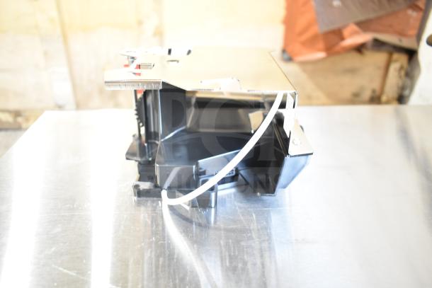 Brand new Avantco 177CHSME32IM espresso motor drive unit, BU50583.0501, shown with metal casing and wiring.