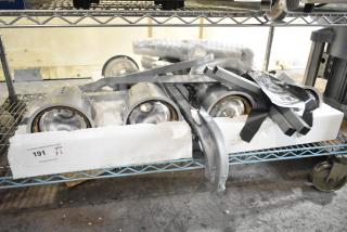 2 new ServIt Suspension Bar Heat Lamp Kits, 120V, scratch and dent condition, boxed with parts and accessories.