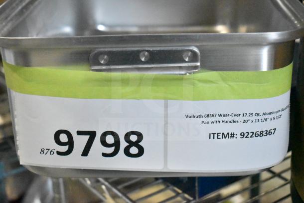 BRAND NEW Vollrath 68367 Wear-Ever 17.25 Qt. aluminum roasting pan with handles, dimensions 20" x 11 1/8" x 5 1/2", item 92268367.