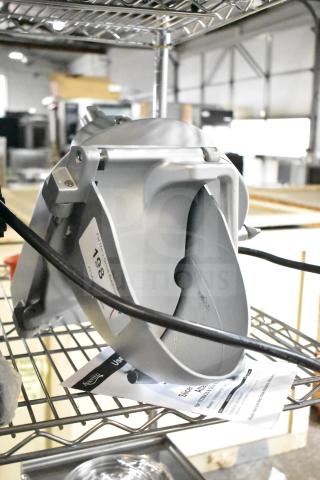 Brand new Avantco 177MX20 Pelican Head Attachment for #12 Hub Mixer, visible light scratches, label reads "198."