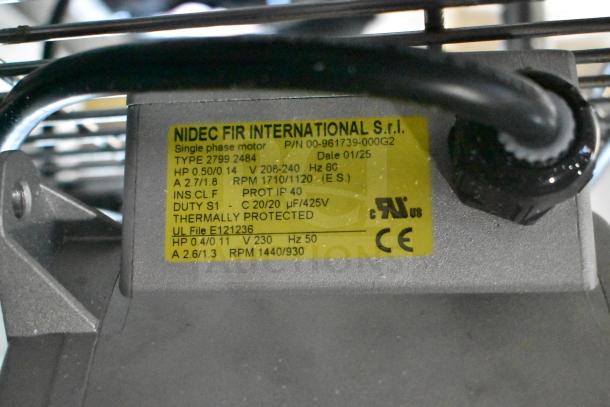 BRAND NEW SCRATCH AND DENT 2025 Nidec Motor, 230V, Type 2799.2484, thermally protected, UL certified, condition visible.
