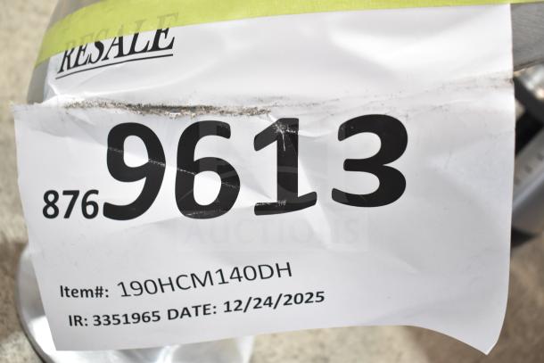 Brand new dough hook, model 190HCM140DH, for 140 Qt. bowls. Scratch and dent condition. Item #9613.