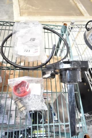 Four brand new scratch and dent items including Continental Refrigerator 2705103 faucet lock and Cleveland HPSE00030 steam kit. Quantity 4.