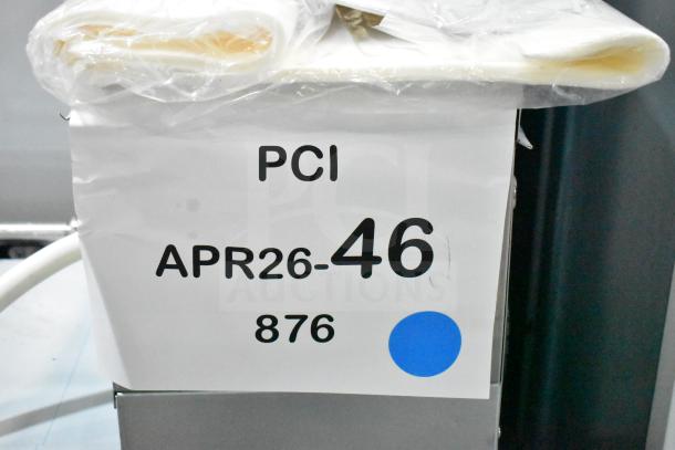 Brand new Frymaster PF110R fryer oil filter, 110 lb. capacity, reversible pump, 120V, 1/3 hp, with scratch and dent condition.
