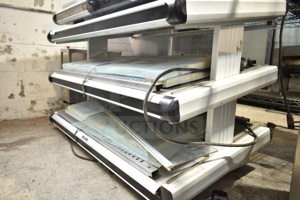 Hatco Glo Ray heated display warmer, commercial countertop model, 120/208-230 volts, visible signs of use.