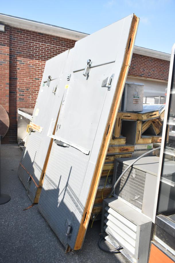 Kolpak walk-in boxes set, model RFH150L44EA, 208-230V, 3-phase compressor, sturdy metal doors, minor wear.