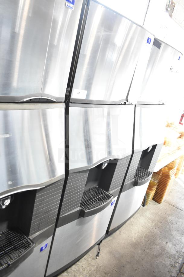 Manitowoc SD0452A commercial ice machine on hotel dispenser, 115V, 1 phase, stainless steel, excellent condition.