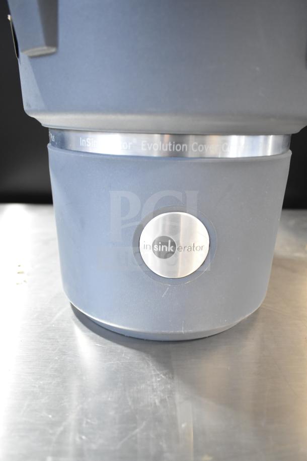 IN ORIGINAL BOX! Insinkerator Cover Control Plus 3 Garbage Disposal, 120V, 1 Phase, features a silver logo plate.