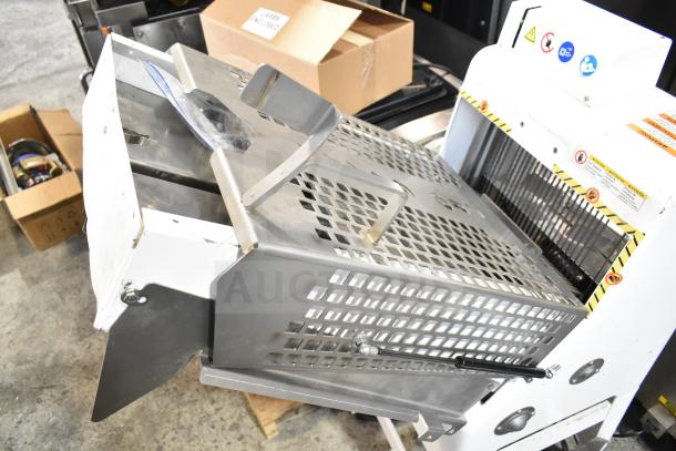 Oliver 797-32NC commercial bread loaf slicer, with Pro Guard safety chute, shown in good condition, 115V, 1 phase.
