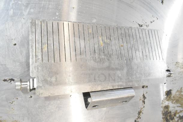 Oliver 797-32NC commercial bread slicer with Pro Guard safety chute, visible wear, stainless steel, 115V, 1 phase.