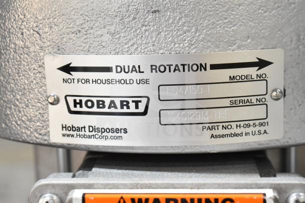 Hobart FD4/150-1 garbage disposer, dual rotation, commercial use, model 425FD41501, assembled in USA.