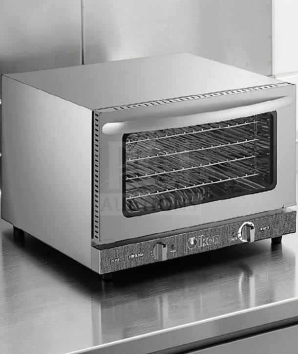Brand new Ikon IC-824S commercial countertop convection oven with steam, stainless steel, 208/240V, 4600W, ETL & NSF listed.