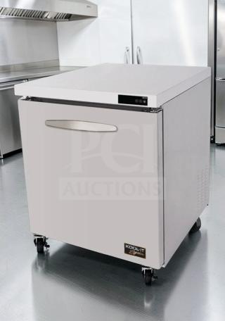 Brand new Kool-It KUCR-27-1 commercial undercounter refrigerator, 27.5" stainless steel, R290 refrigerant, ETL & NSF listed.