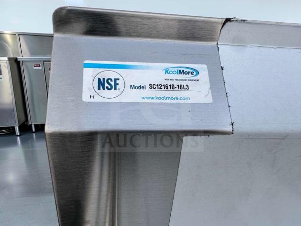 NSF certified KoolMore SC121610-16L3 stainless steel 3 compartment sink with left drainboard, brand new.