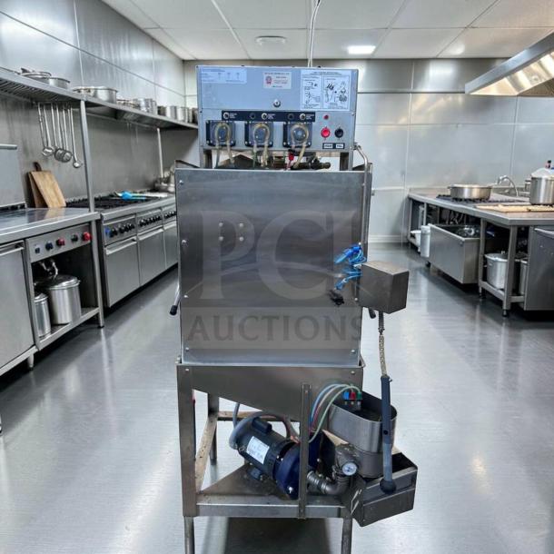 ADS AF-ES Energy Star commercial pass-thru dishwasher, pristine condition, 2-door, low temp upright, single rack, fully tested.