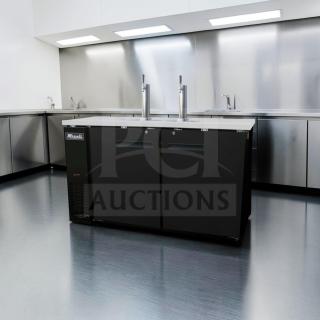 Migali C-DD60-2-HC 60" commercial kegerator, dual tap, two-keg capacity, top-tier condition, fully tested and operational.