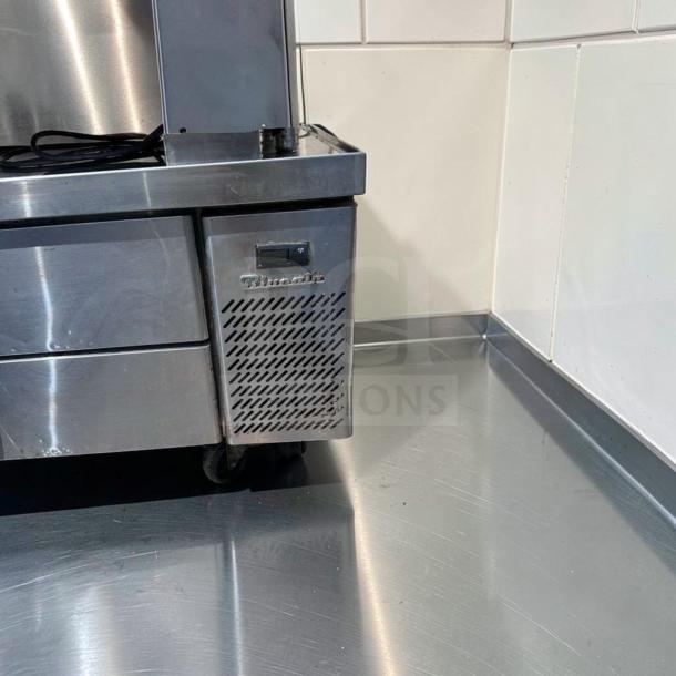 Blue Air BACB96M-HC 96" refrigerated chef base, 4-drawer, 21 cu. ft., stainless steel, heavy-duty, fully tested, prime condition.