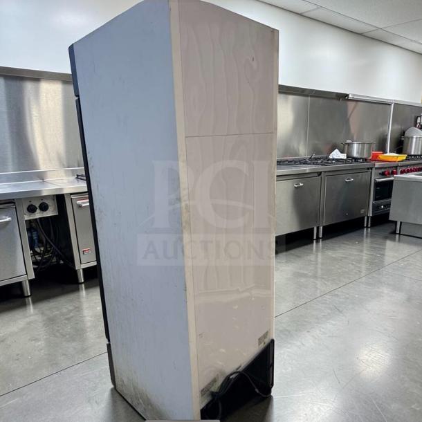 True GDM-23-HC 27" Commercial Glass Door Merchandiser in outstanding condition, black finish, features LED lighting, fully tested.