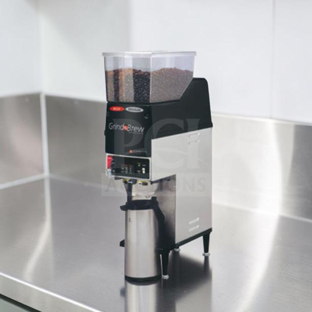 Grindmaster GNB-20H Grind’n Brew coffee system, dual hopper, airpot brewer, premium condition, 120V, fully tested.