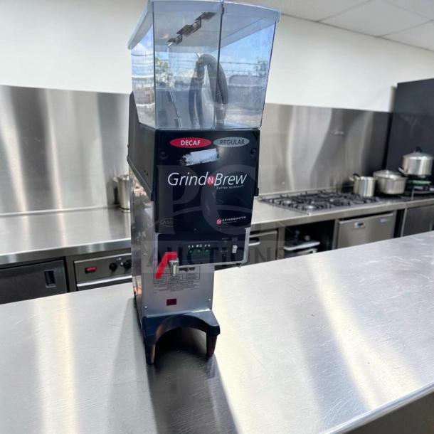 Grindmaster GNB-20H commercial coffee system, dual hopper, airpot brewer, premium condition, 120V, fully tested operational.